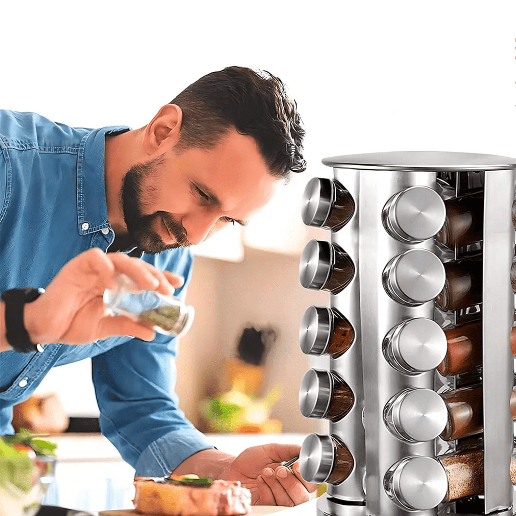 ESPECIERO GIRATORIO 20 FRASCOS DE VIDRIO - SPICY ORB