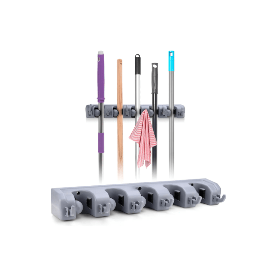 ESTANTE PARA ESCOBAS, MOPAS Y TRAPEADORES - CLEAN WALL