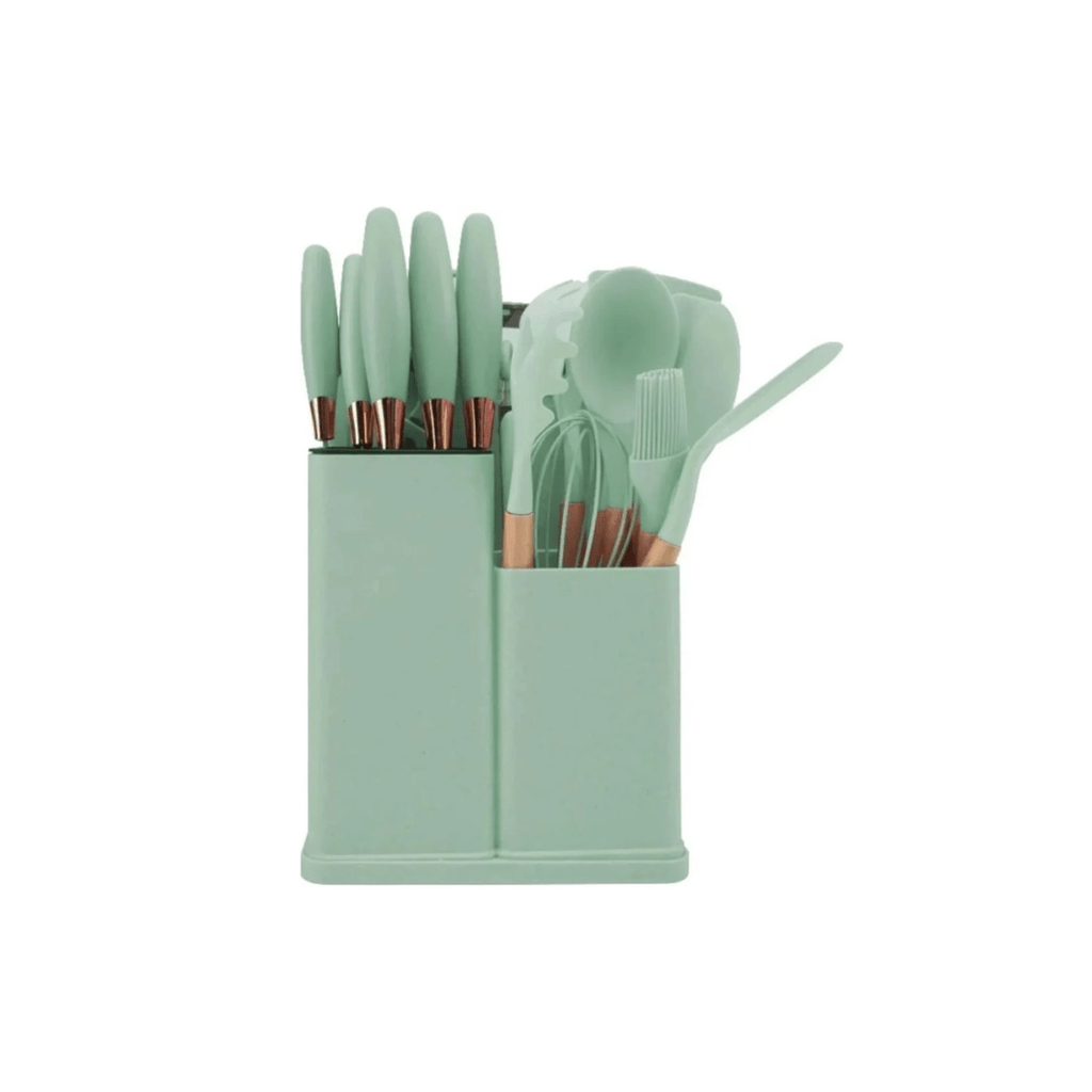 SET 19PCS UTENSILIOS DE COCINA SILICONA ANTIADHERENTE - MASTERCHEF