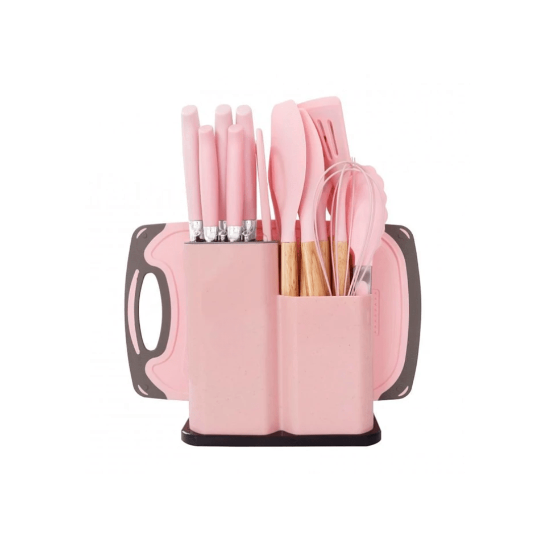 SET 19PCS UTENSILIOS DE COCINA SILICONA ANTIADHERENTE - MASTERCHEF