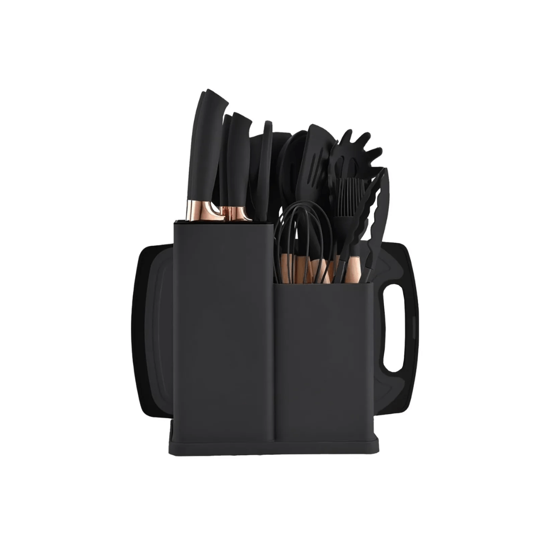 SET 19PCS UTENSILIOS DE COCINA SILICONA ANTIADHERENTE - MASTERCHEF