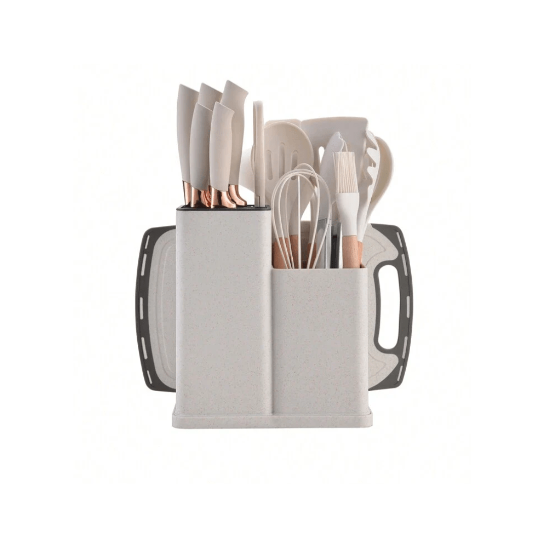 SET 19PCS UTENSILIOS DE COCINA SILICONA ANTIADHERENTE - MASTERCHEF