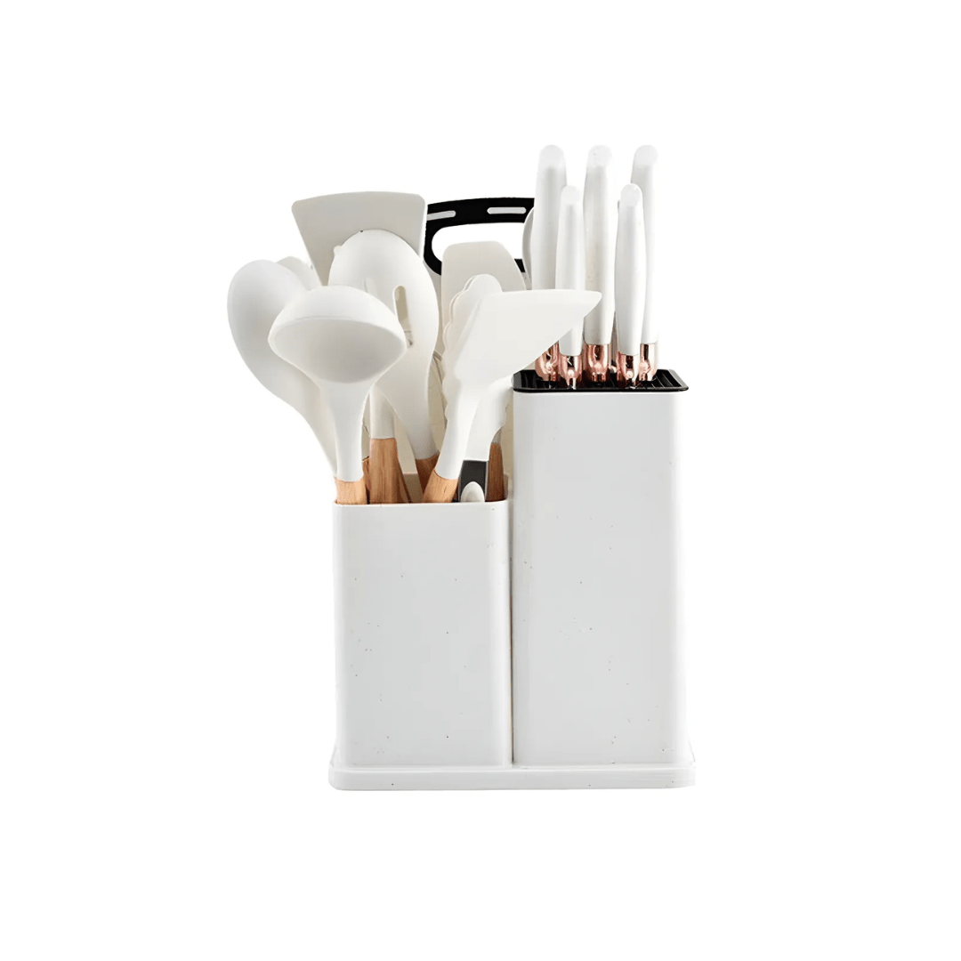SET 19PCS UTENSILIOS DE COCINA SILICONA ANTIADHERENTE - MASTERCHEF