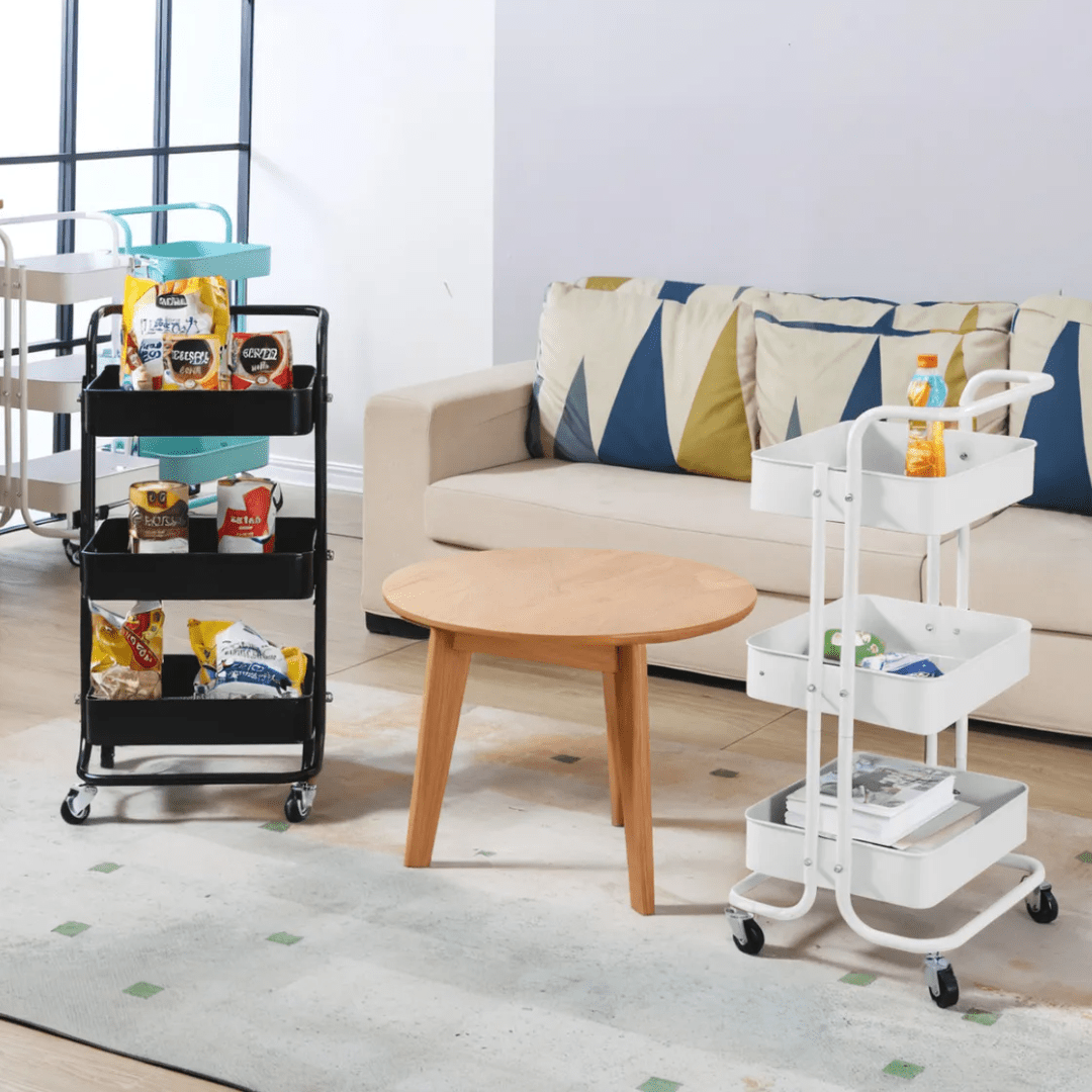 CARRITO ORGANIZADOR ALMACENAMIENTO METALICO 3 NIVELES CON RUEDAS