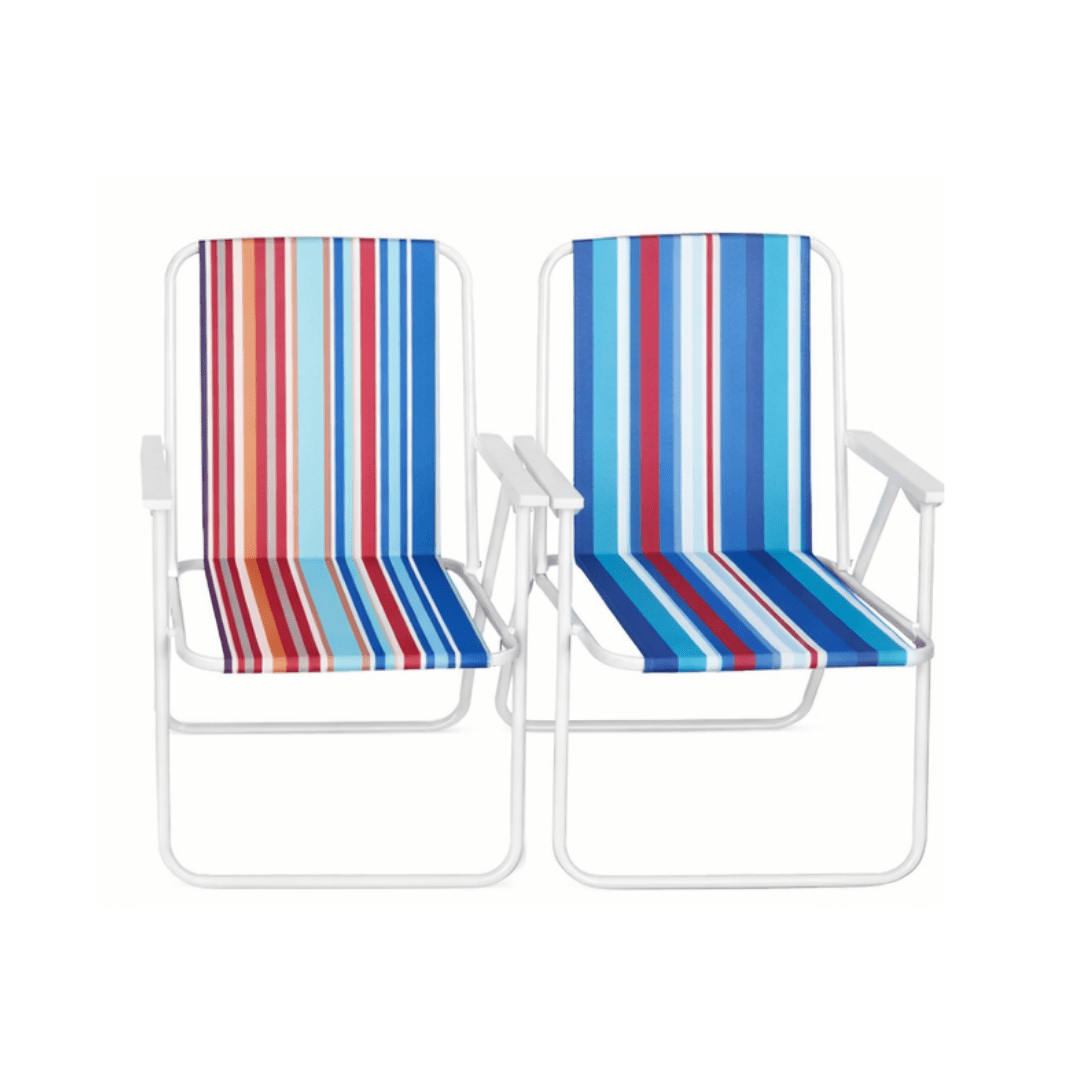 PACK 2 SILLAS DE PLAYA PLEGABLES RAYADAS – SUMMER FOLD