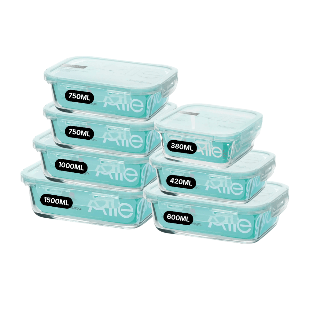 PACK ORGANIZACIÓN TOTAL – 7 TAPERS VIDRIO SURTIDO ALLEGRA