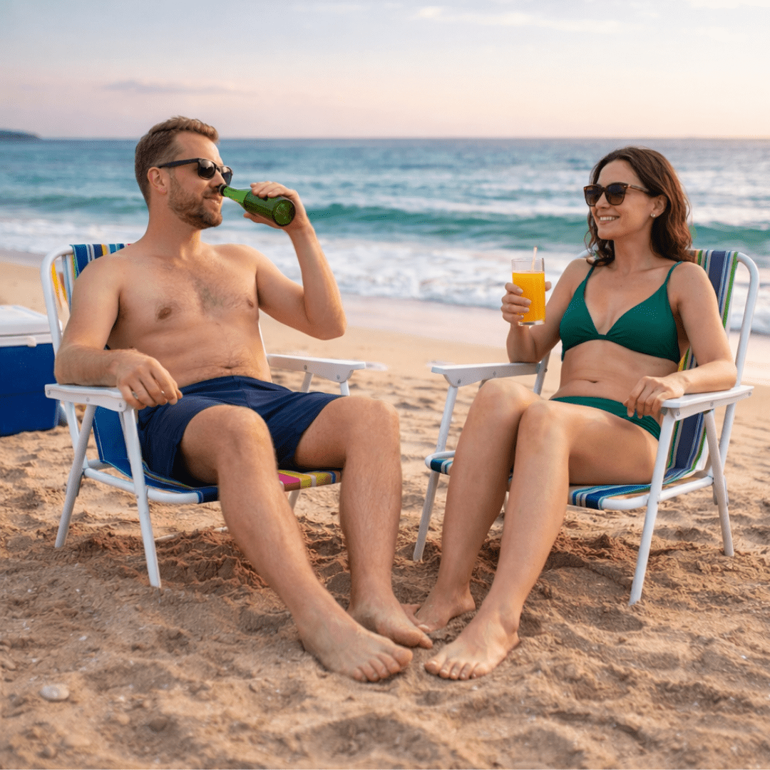 PACK 2 SILLAS DE PLAYA PLEGABLES RAYADAS – SUMMER FOLD