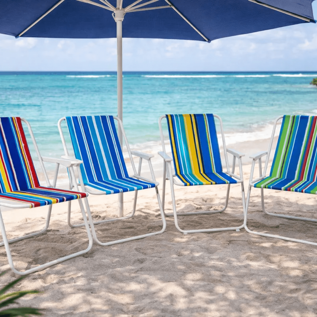 PACK 2 SILLAS DE PLAYA PLEGABLES RAYADAS – SUMMER FOLD