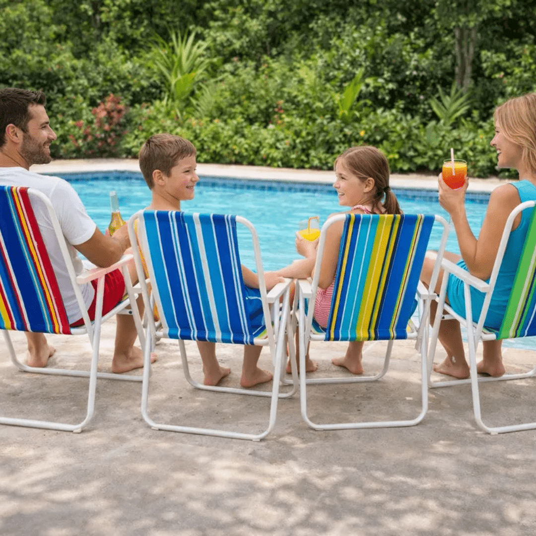 PACK 2 SILLAS DE PLAYA PLEGABLES RAYADAS – SUMMER FOLD