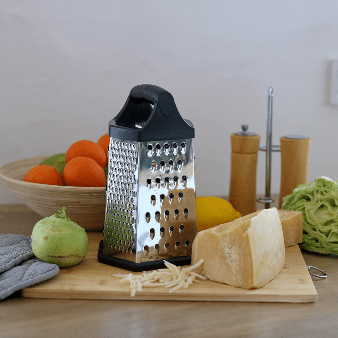 RALLADOR DE COCINA HEXAGONAL DE ACERO INOXIDABLE (6 CARAS) – MULTI GRATE