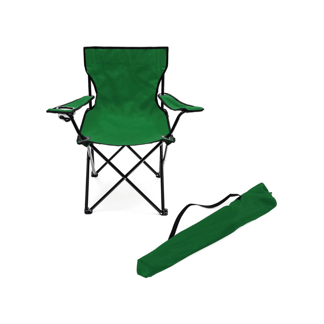 SILLA PLEGABLE CON PORTA VASO + FUNDA TRANSPORTE (CAMPING, PLAYA Y EXTERIOR)- EASYCAMP