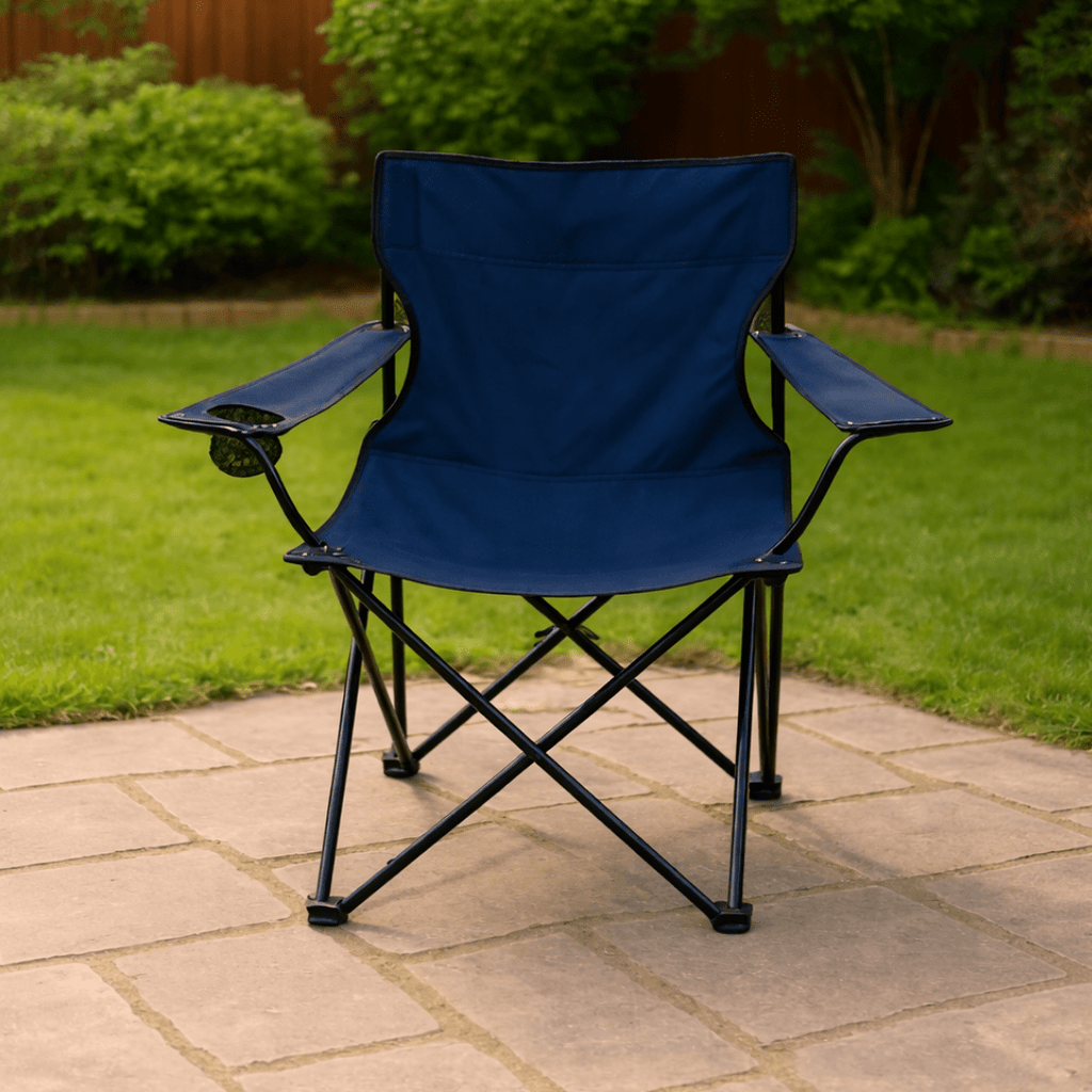 SILLA PLEGABLE CON PORTA VASO + FUNDA TRANSPORTE (CAMPING, PLAYA Y EXTERIOR)- EASYCAMP