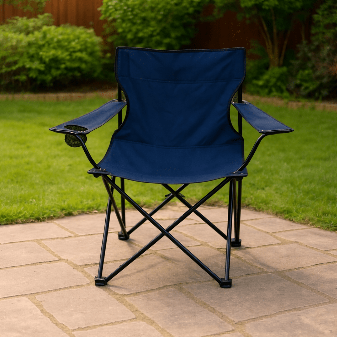 SILLA PLEGABLE CON PORTA VASO + FUNDA TRANSPORTE (CAMPING, PLAYA Y EXTERIOR)- EASYCAMP