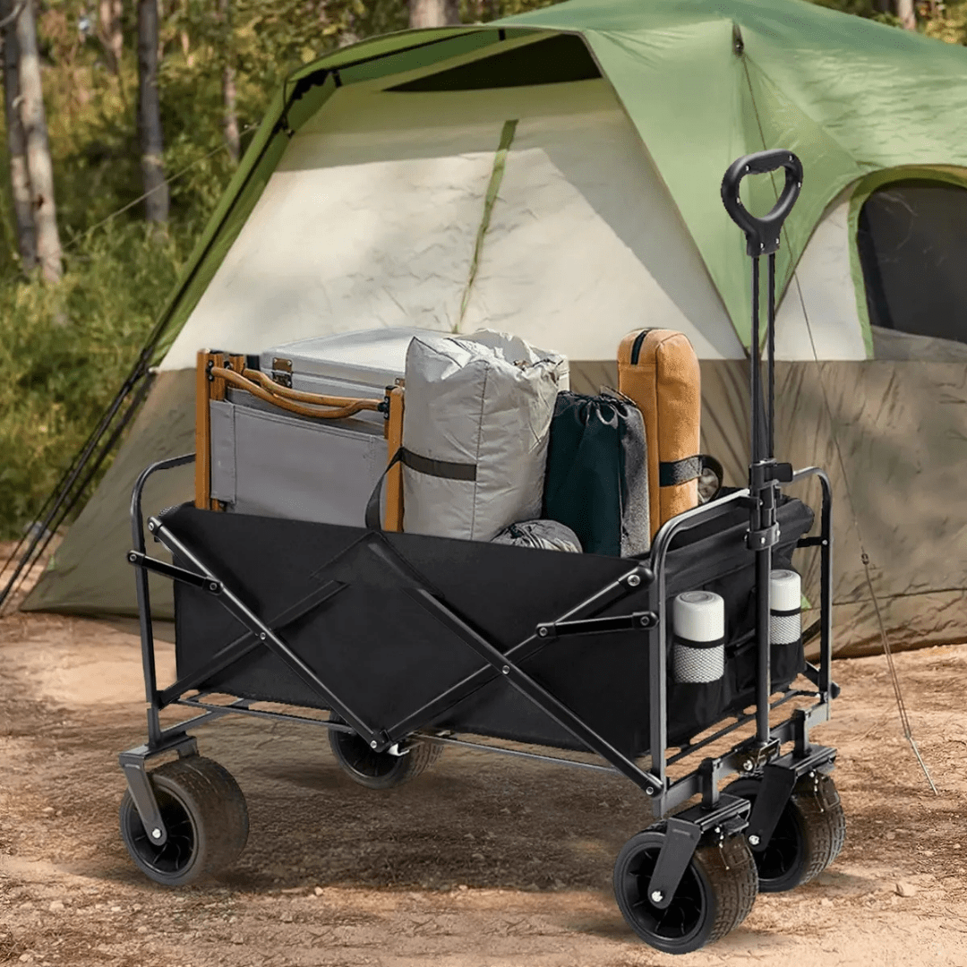CARRO PLEGABLE CON RUEDAS REFORZADAS PARA COMPRAS Y CAMPING – CARGO SUPER+