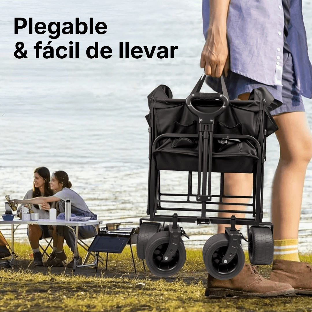 CARRO PLEGABLE CON RUEDAS REFORZADAS PARA COMPRAS Y CAMPING – CARGO SUPER+