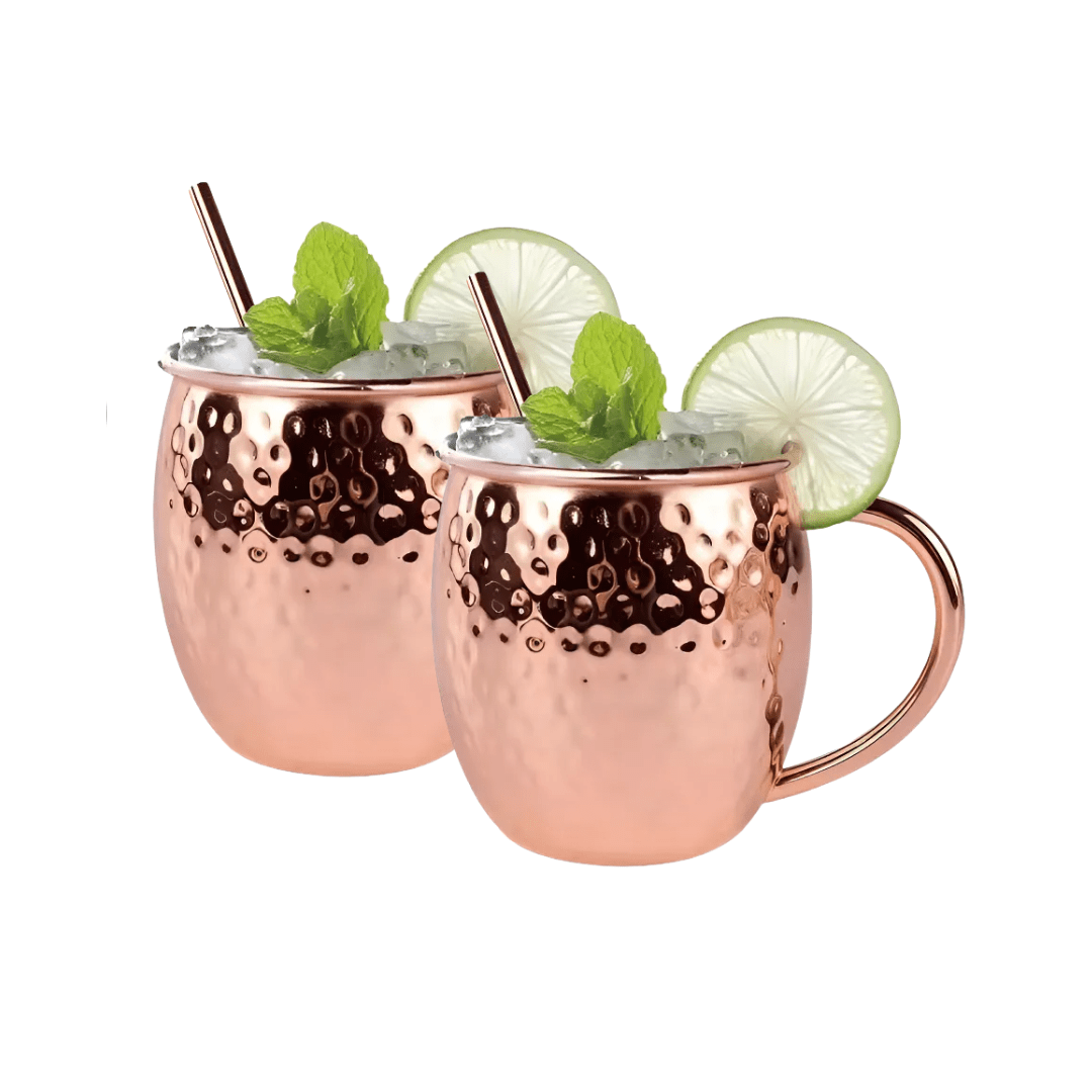 PACK 2 MUGS DE ACERO INOX VASOS BAR TRAGOS MOJITO 500ML - MOSCOW MULE