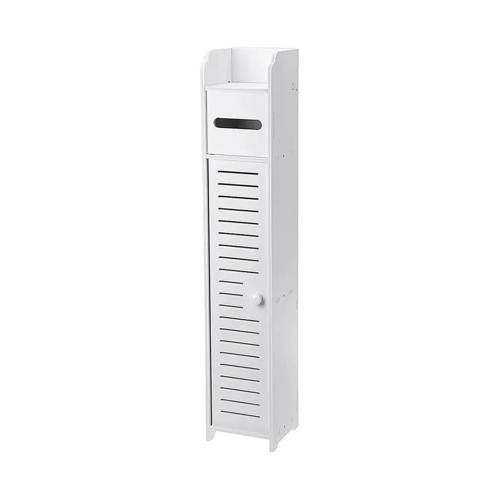ESTANTE DE BAÑO DELGADO PORTA PAPEL HIGIÉNICO Y ACCESORIOS BLANCO - SLIMBATH