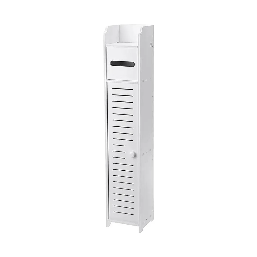 ESTANTE DE BAÑO DELGADO PORTA PAPEL HIGIÉNICO Y ACCESORIOS BLANCO - SLIMBATH