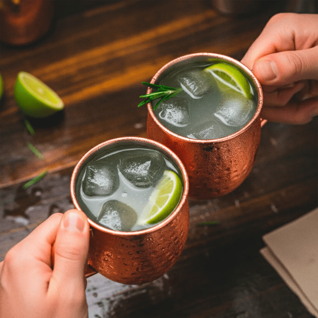 PACK 2 MUGS DE ACERO INOX VASOS BAR TRAGOS MOJITO 500ML - MOSCOW MULE