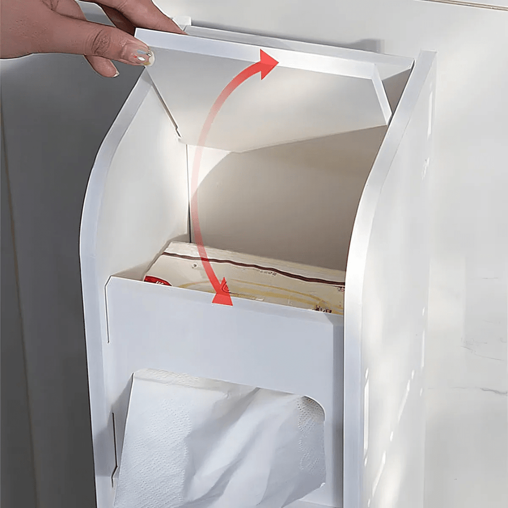 ESTANTE DE BAÑO DELGADO PORTA PAPEL HIGIÉNICO Y ACCESORIOS BLANCO - SLIMBATH
