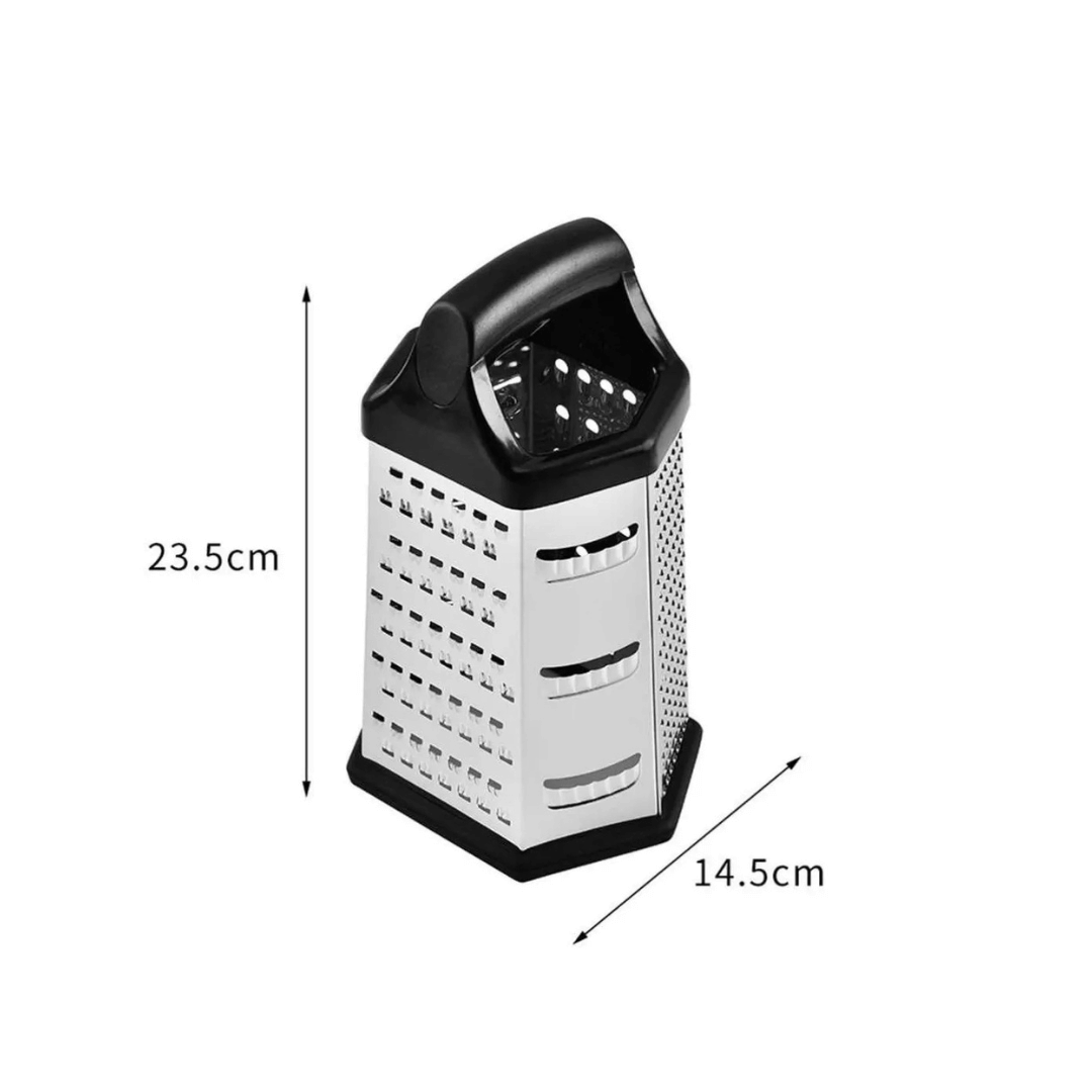 RALLADOR DE COCINA HEXAGONAL DE ACERO INOXIDABLE (6 CARAS) – MULTI GRATE