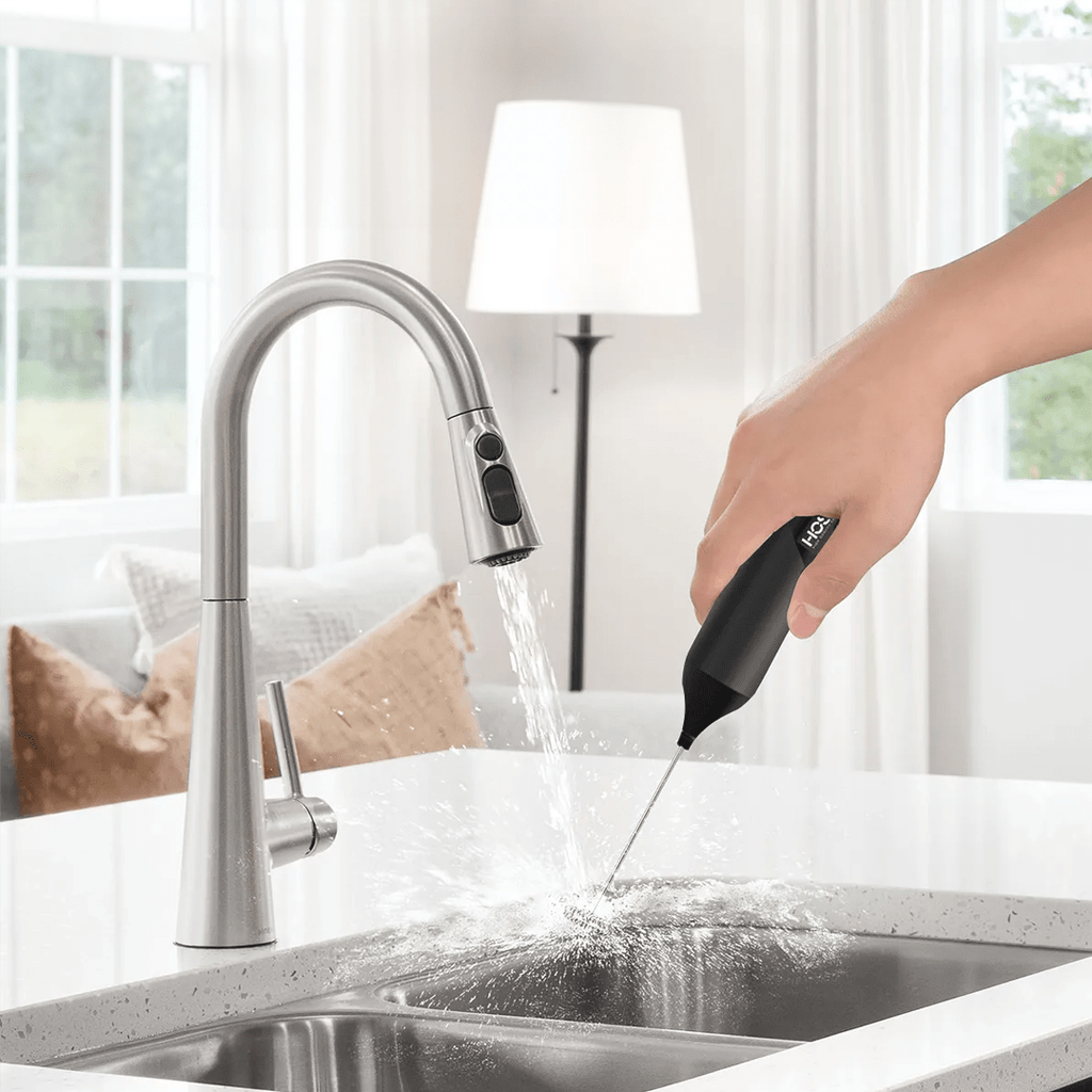 MINI BATIDOR ESPUMADERO DE CAFÉ Y LECHE ELECTRICO CON SOPORTE - VOLTEX