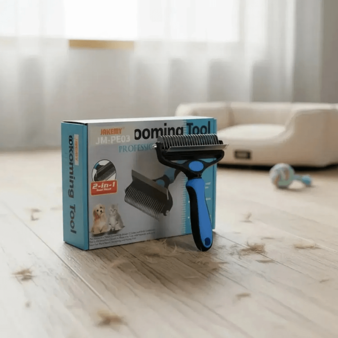 CEPILLO - RASTRILLO PARA MASCOTAS LIMPIADOR 2 EN 1