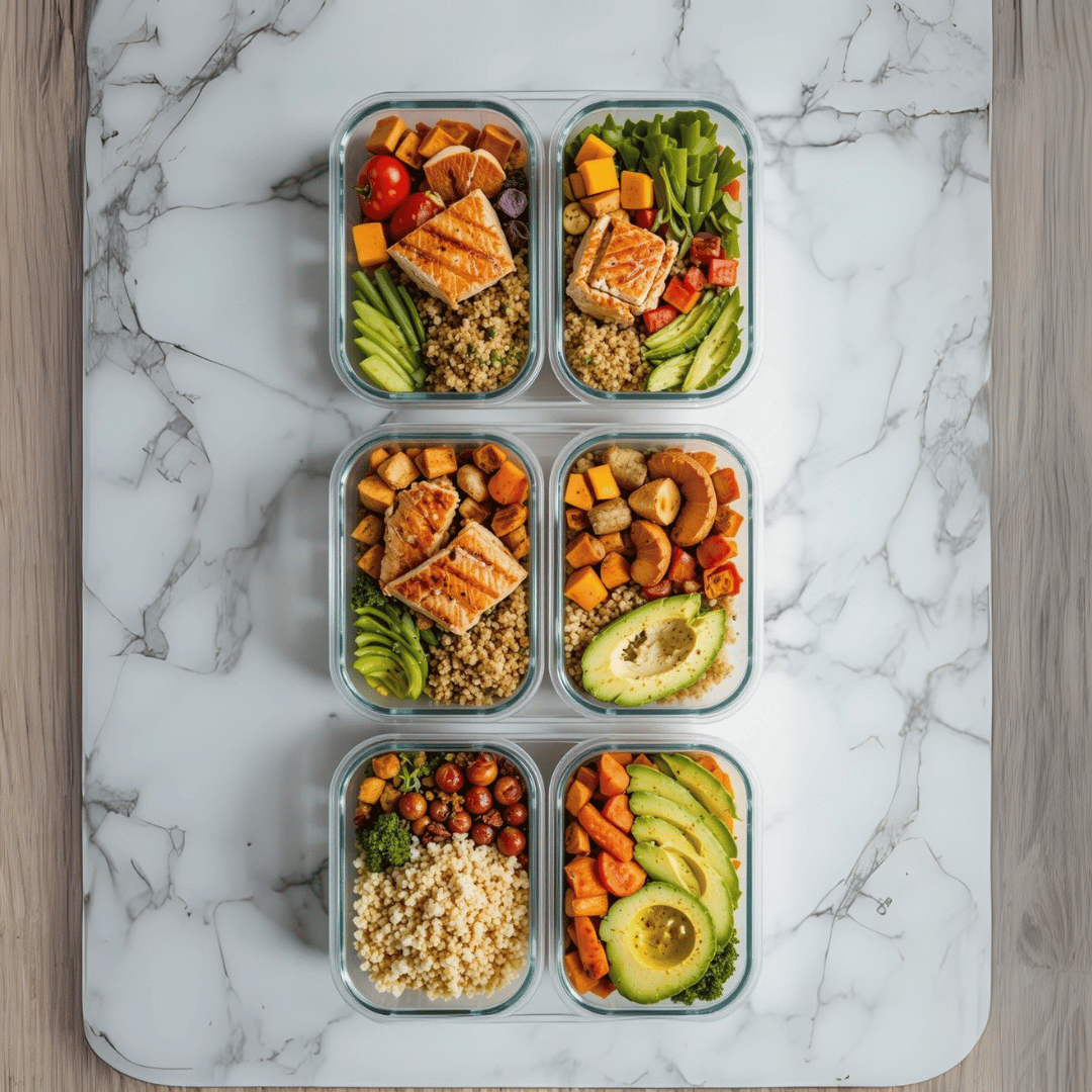 PACK MEAL PREP – 6 TAPERS VIDRIO 750ML ALLEGRA