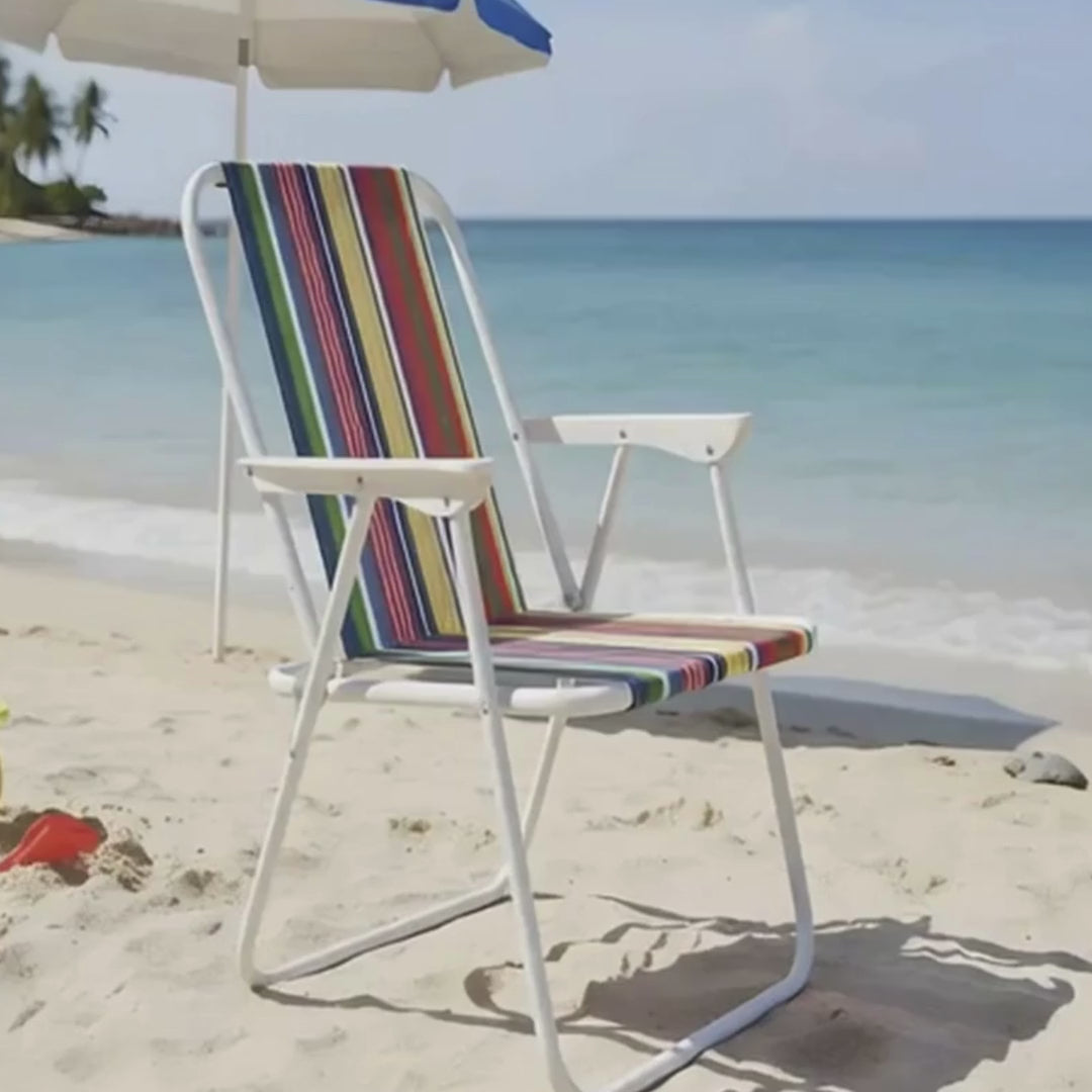 PACK 2 SILLAS DE PLAYA PLEGABLES RAYADAS – SUMMER FOLD